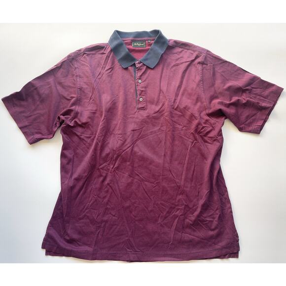 Men's Bobby Jones Burgundy and Navy Cotton Polo Shirt Size XL - Picture 1 of 7